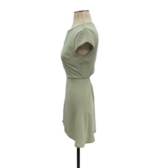 Aritiza‎ Babaton Hamptons Mini Dress Short Sleeve Cut Out Sage Green Size 0 - Picture 7 of 14